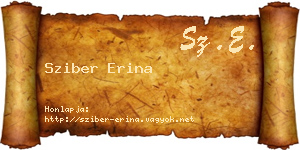 Sziber Erina névjegykártya