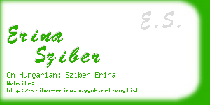 erina sziber business card